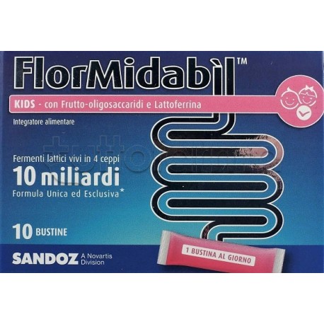 Sandoz FlorMidabil Ultra Integratore Flora Intestinale con Vitamina B 10 Bustine