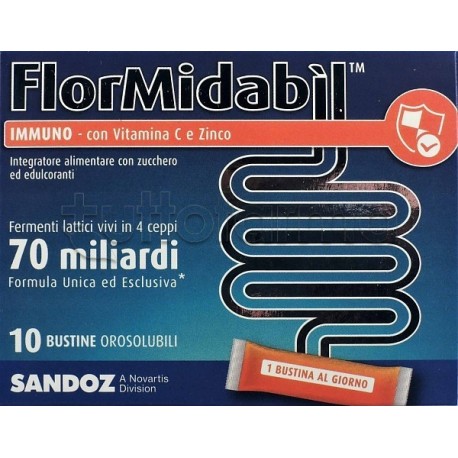 Sandoz FlorMidabil Ultra Integratore Flora Intestinale con Vitamina B 10 Bustine