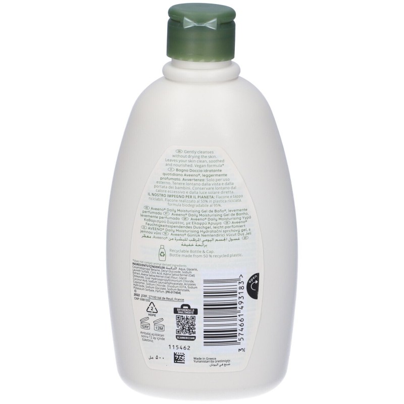 Scatola integra del prodotto Aveeno Bagnodoccia Corpo Idratante Pelle Normale e Secca 500ml Scatola integra del prodotto Aveeno Bagnodoccia Corpo Idratante Pelle Normale e Secca 500ml