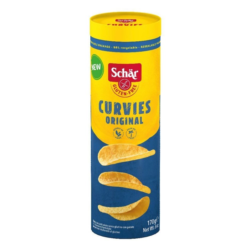 Pack ufficiale del prodotto Schar Curvies Original Patatine Senza Glutine Gusto Classico 170gr