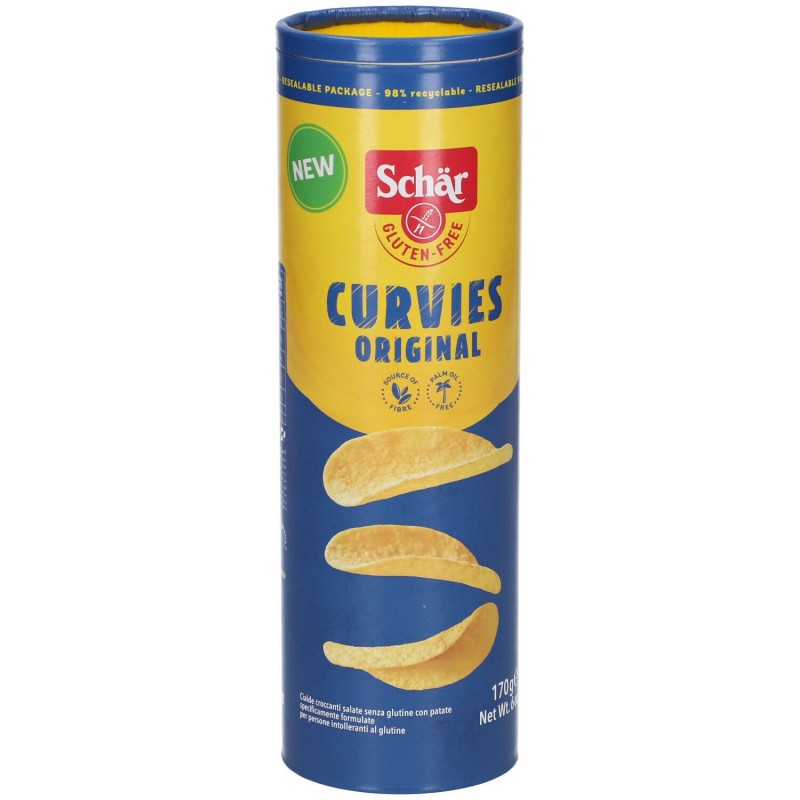 Packaging del prodotto Schar Curvies Original Patatine Senza Glutine Gusto Classico 170gr
