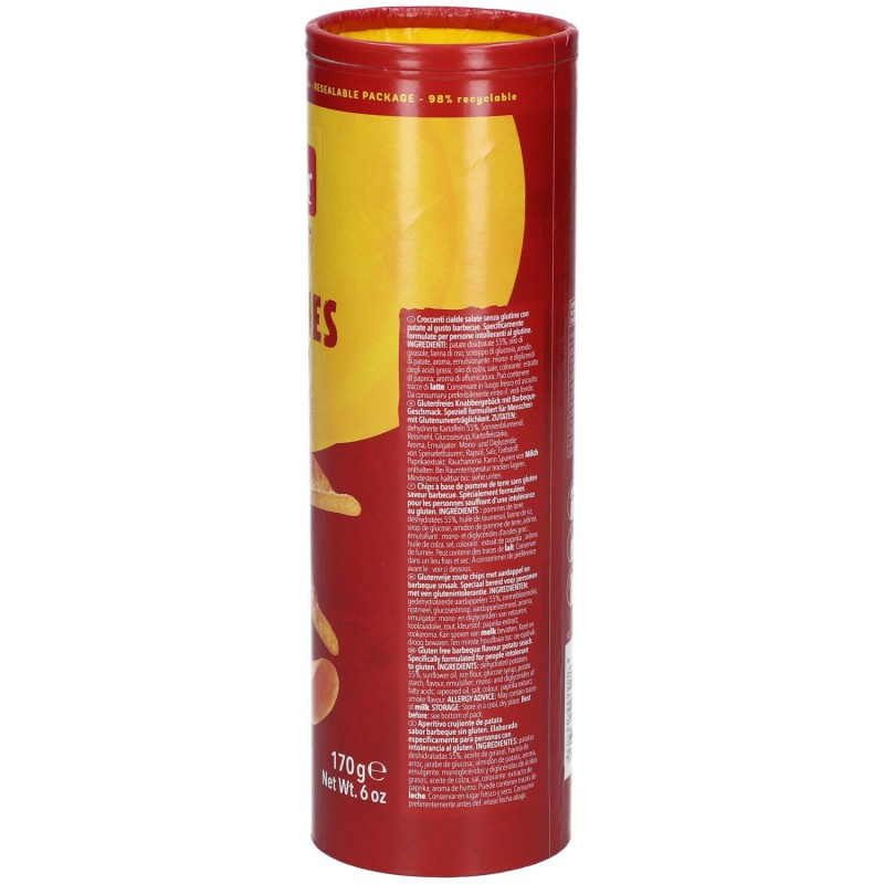 Foto illustrativa del packaging di Schar Curvies BBQ Patatine Senza Glutine Gusto Barbecue 170gr