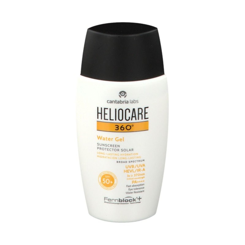 Dettaglio del packaging di Heliocare 360° Water Gel Protezione Solare per Sportivi e per la Corsa 50ml Dettaglio del packaging di Heliocare 360° Water Gel Protezione Solare per Sportivi e per la Corsa 50ml