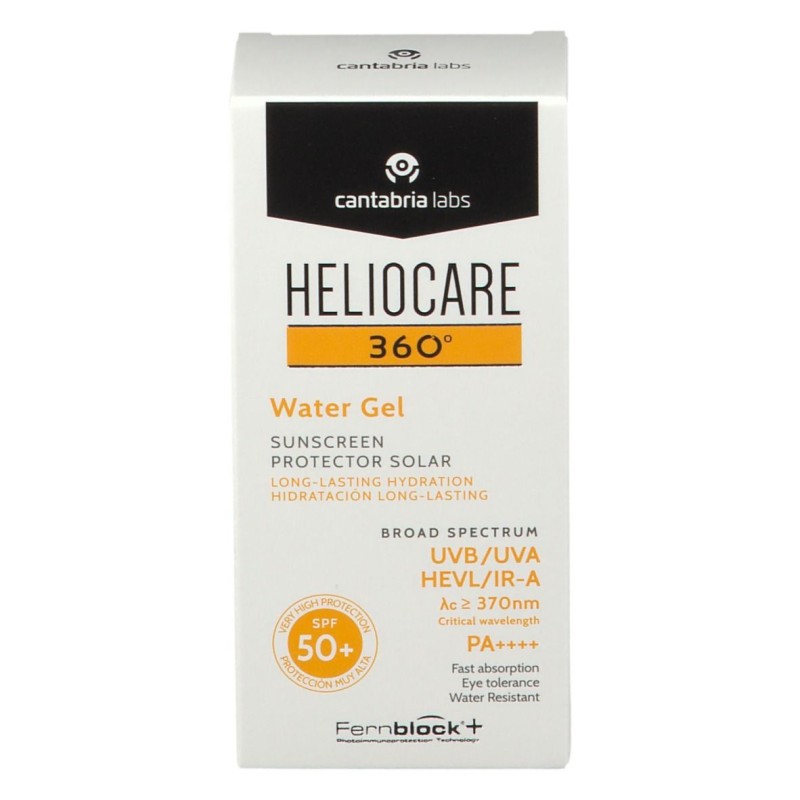 Presentazione grafica di Heliocare 360° Water Gel Protezione Solare per Sportivi e per la Corsa 50ml Presentazione grafica di Heliocare 360° Water Gel Protezione Solare per Sportivi e per la Corsa 50ml
