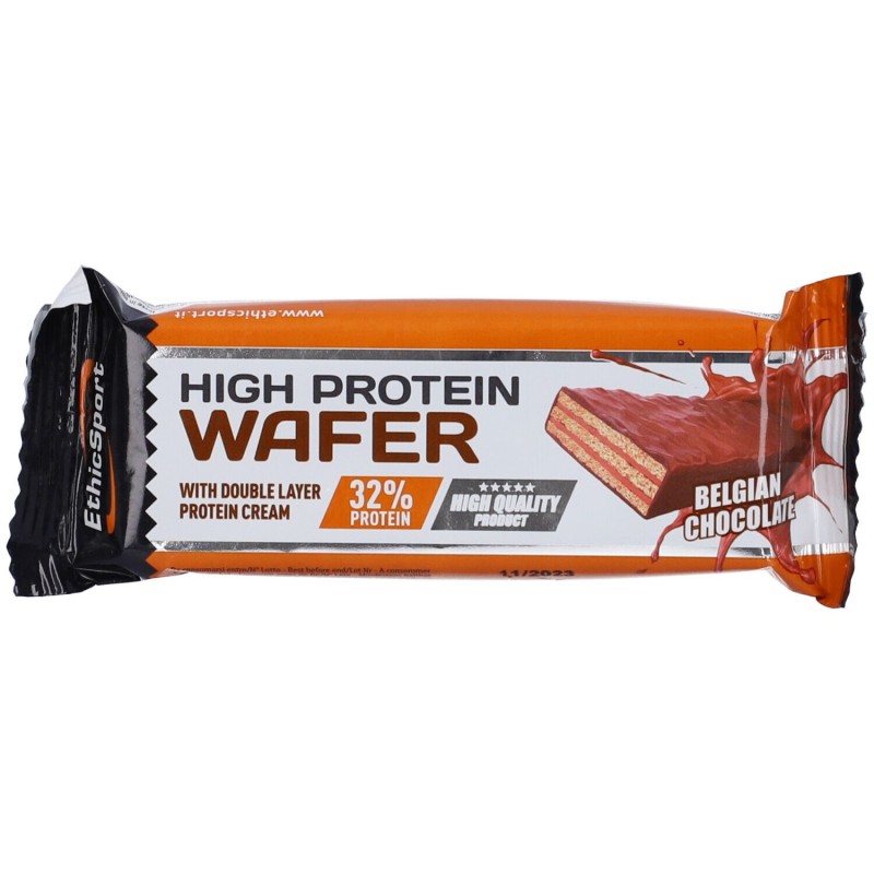 Immagine reale di High Protein Wafer Belgian Chocolate Barretta Proteica 35 G Immagine reale di High Protein Wafer Belgian Chocolate Barretta Proteica 35 G
