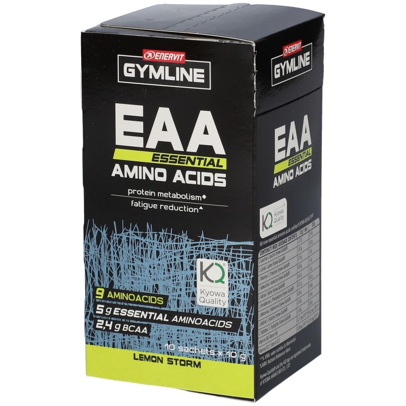 Primo piano di Enervit Gymlime EAA Essent Aminoa per Crescita Muscolare 10 Bustine da 10 g Primo piano di Enervit Gymlime EAA Essent Aminoa per Crescita Muscolare 10 Bustine da 10 g
