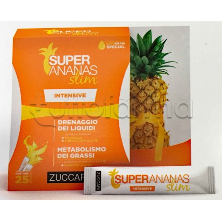 Zuccari Super Ananas Slim Intensive Integratore Drenante Liquidi 25 Stickpack