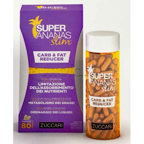 Zuccari Super Ananas Slim Carb & Fat Reducer Integratore 80 Capsule