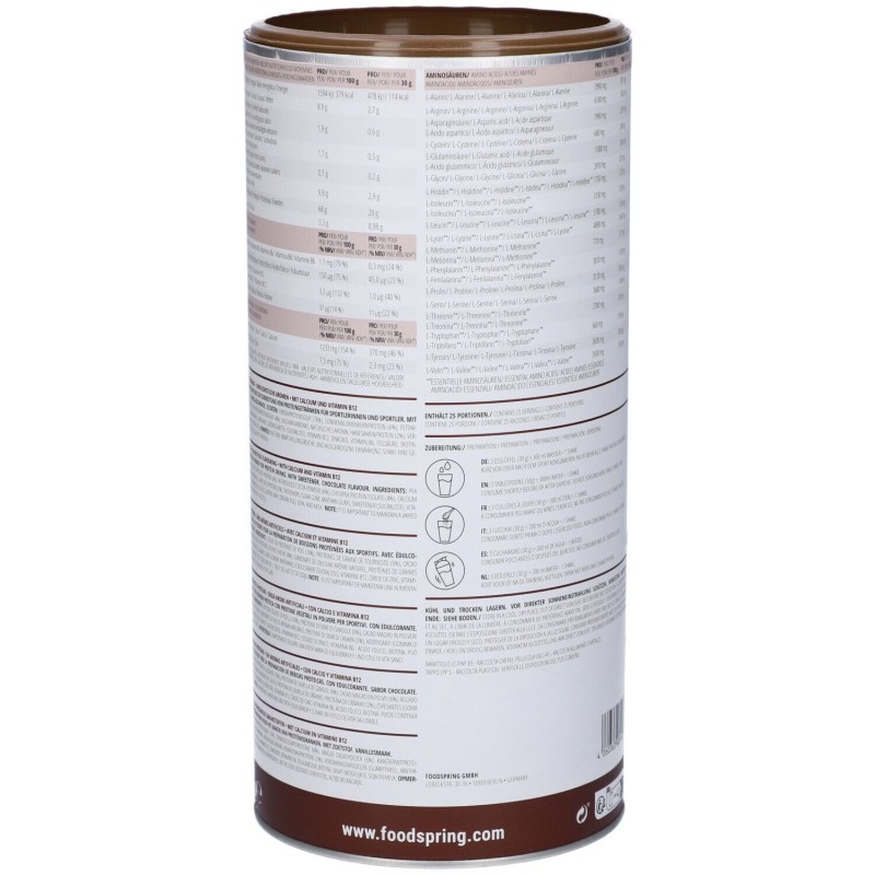 Packaging integro del prodotto Foodspring Vegan Protein Cioccolato per Massa Muscolare 750g Packaging integro del prodotto Foodspring Vegan Protein Cioccolato per Massa Muscolare 750g