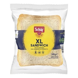 Primo piano di Schär XL Sandwich Pane Bianco Senza Lattosio per Intolleranze 280 g Primo piano di Schär XL Sandwich Pane Bianco Senza Lattosio per Intolleranze 280 g