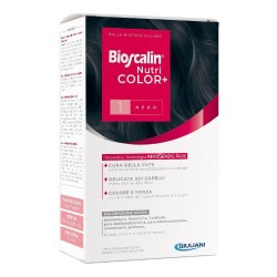 Scatola originale del prodotto Bioscalin Nutricolor+ Tinta per Capelli Delicata 1 Nero
