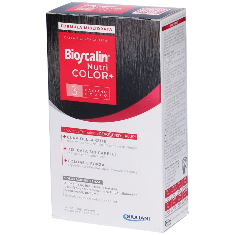 Vista del prodotto Bioscalin Nutricolor+ Tinta per Capelli Delicata 3 Castano Scuro