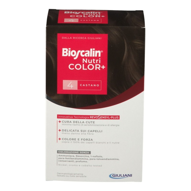 Foto ravvicinata di Bioscalin Nutricolor+ Tinta per Capelli Delicata 4 Castano Medio