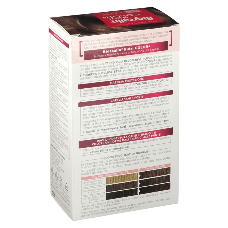 Foto illustrativa del packaging di Bioscalin Nutricolor+ Tinta per Capelli Delicata 5.3 Castano Chiaro Dorato Foto illustrativa del packaging di Bioscalin Nutricolor+ Tinta per Capelli Delicata 5.3 Castano Chiaro Dorato