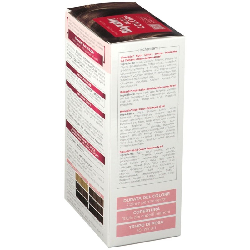 Immagine reale di Bioscalin Nutricolor+ Tinta per Capelli Delicata 5.3 Castano Chiaro Dorato Immagine reale di Bioscalin Nutricolor+ Tinta per Capelli Delicata 5.3 Castano Chiaro Dorato