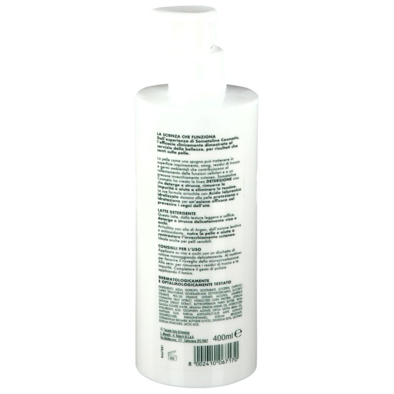 Dettaglio del packaging di Somatoline Detergenza Latte Detergente Viso e Occhi 400ml Dettaglio del packaging di Somatoline Detergenza Latte Detergente Viso e Occhi 400ml