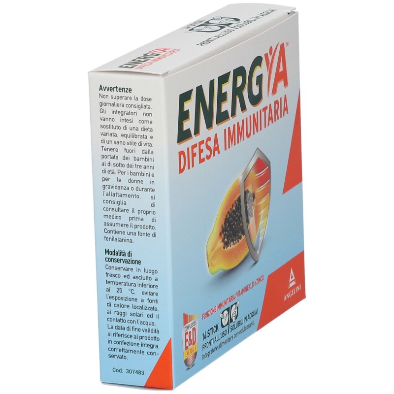 Foto illustrativa del packaging di Energya Difesa Integratore Energetico per Difese Immunitarie 14 Bustine Stick Foto illustrativa del packaging di Energya Difesa Integratore Energetico per Difese Immunitarie 14 Bustine Stick