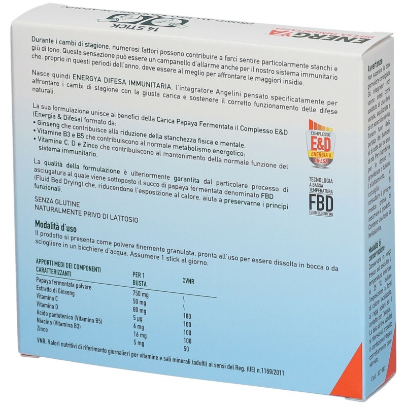 Immagine reale di Energya Difesa Integratore Energetico per Difese Immunitarie 14 Bustine Stick Immagine reale di Energya Difesa Integratore Energetico per Difese Immunitarie 14 Bustine Stick