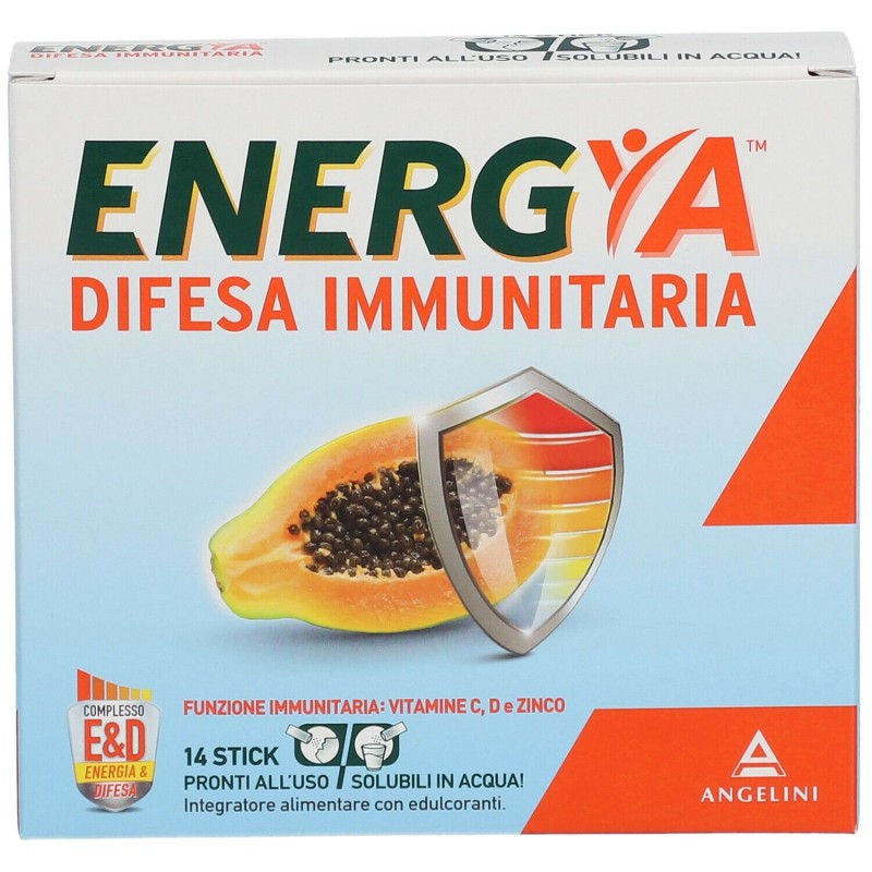 Primo piano di Energya Difesa Integratore Energetico per Difese Immunitarie 14 Bustine Stick Primo piano di Energya Difesa Integratore Energetico per Difese Immunitarie 14 Bustine Stick