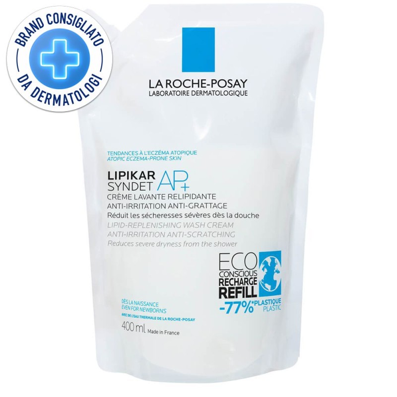 Pack ufficiale del prodotto La Roche Posay Lipikar Syndet AP+ Crema Detergente Refill Ricarica 400ml Pack ufficiale del prodotto La Roche Posay Lipikar Syndet AP+ Crema Detergente Refill Ricarica 400ml