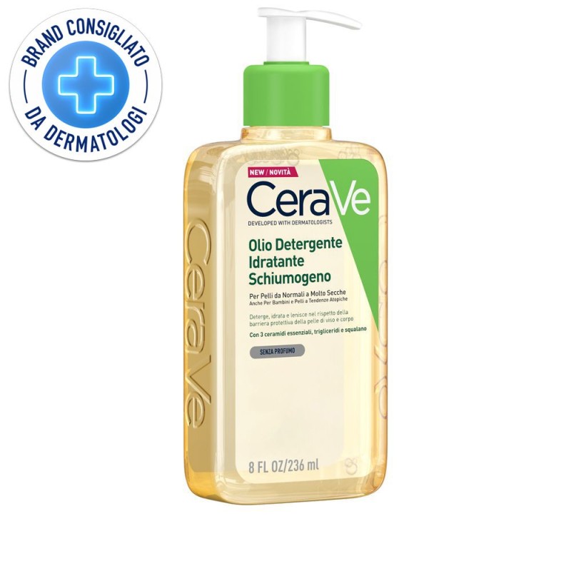 Pack ufficiale del prodotto CeraVe Olio Detergente Idratante Schiumogeno Flacone 236ml Pack ufficiale del prodotto CeraVe Olio Detergente Idratante Schiumogeno Flacone 236ml