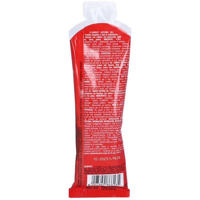 Packaging integro del prodotto Enervit Sport Isotonic Gel Lemon Integratore Energizzante 60ml Packaging integro del prodotto Enervit Sport Isotonic Gel Lemon Integratore Energizzante 60ml
