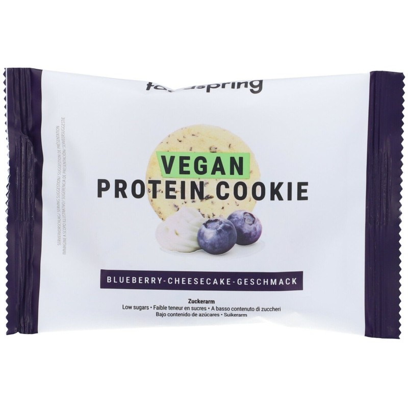 Pack ufficiale del prodotto Foodspring Vegan Protein Cookie Cheesecake ai Mirtilli Snack Proteico 50g Pack ufficiale del prodotto Foodspring Vegan Protein Cookie Cheesecake ai Mirtilli Snack Proteico 50g