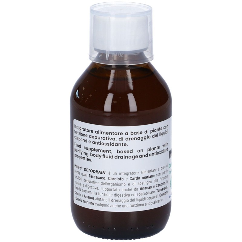 Vista del prodotto IMOpro Detodrain Integratore per Drenaggio Corporeo 200ml Vista del prodotto IMOpro Detodrain Integratore per Drenaggio Corporeo 200ml