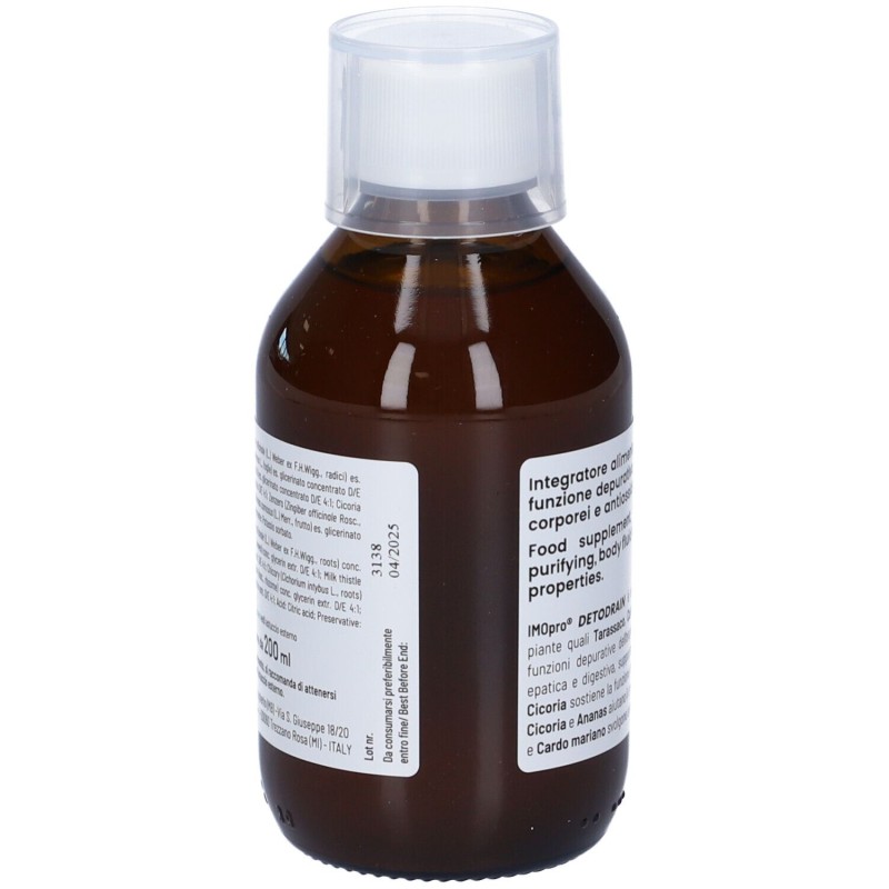 Presentazione grafica di IMOpro Detodrain Integratore per Drenaggio Corporeo 200ml Presentazione grafica di IMOpro Detodrain Integratore per Drenaggio Corporeo 200ml