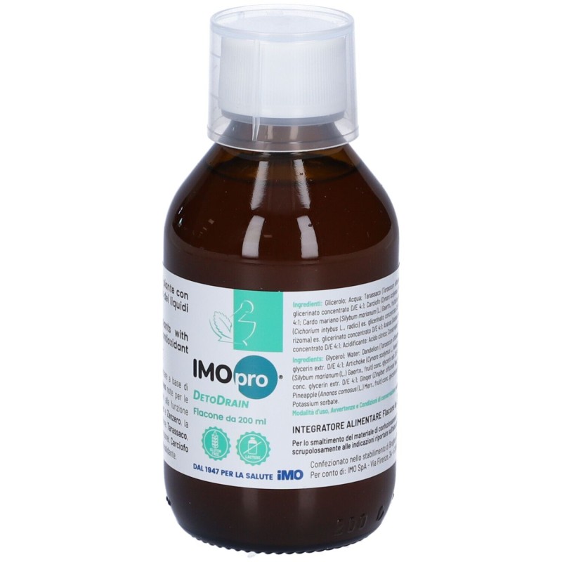 Pack ufficiale del prodotto IMOpro Detodrain Integratore per Drenaggio Corporeo 200ml Pack ufficiale del prodotto IMOpro Detodrain Integratore per Drenaggio Corporeo 200ml