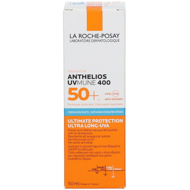 Scatola integra del prodotto La Roche Posay Anthelios UVmune 400 Crema Solare Viso SPF50+ 50ml Scatola integra del prodotto La Roche Posay Anthelios UVmune 400 Crema Solare Viso SPF50+ 50ml