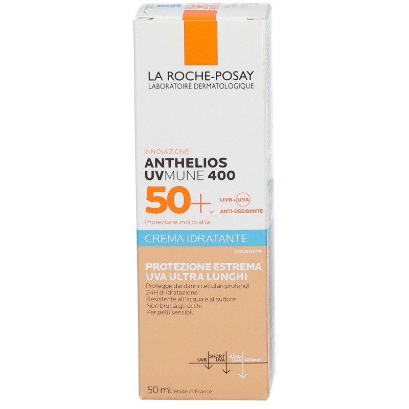 Pack ufficiale del prodotto La Roche Posay Anthelios UVMune 400 Crema Solare Idratante SPF50+ 50ml Pack ufficiale del prodotto La Roche Posay Anthelios UVMune 400 Crema Solare Idratante SPF50+ 50ml