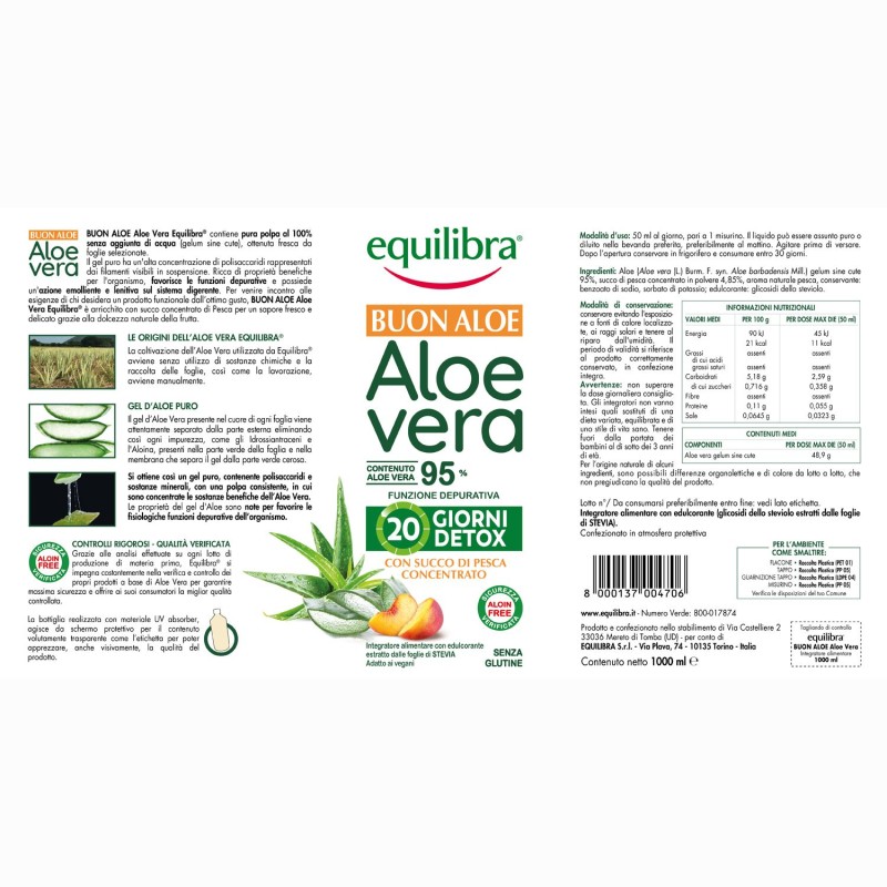 Aspetto del prodotto Equilibra Buon Aloe Vera Drenante da 1 Litro Aspetto del prodotto Equilibra Buon Aloe Vera Drenante da 1 Litro