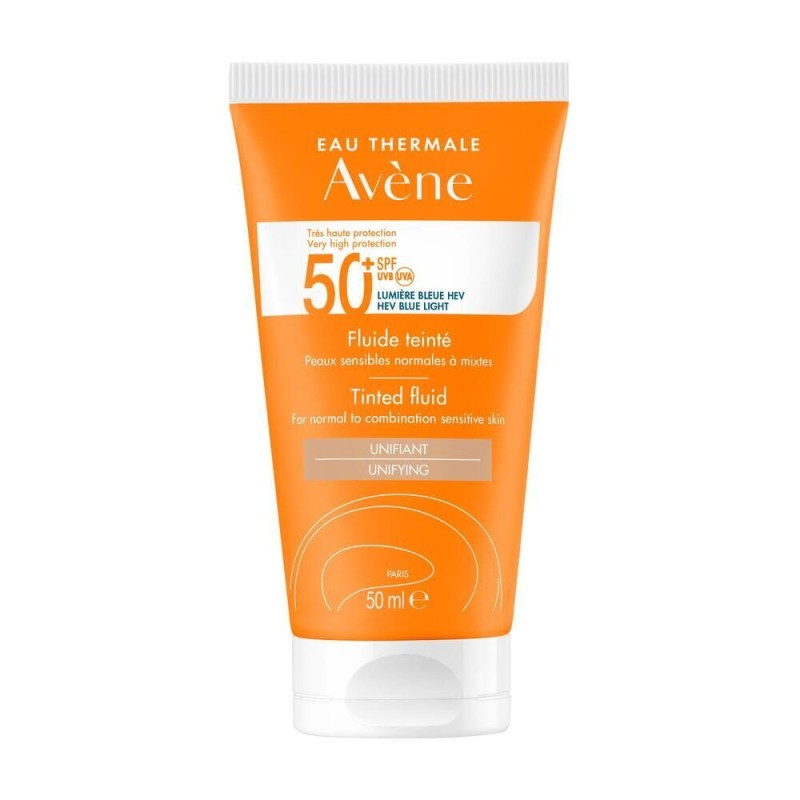Packaging integro del prodotto Avene Fluido Colorato Pelle da Normale a Mista SPF 50+ 50ml