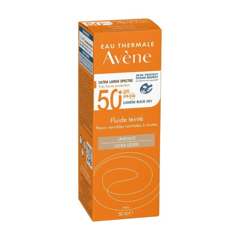 Foto ravvicinata di Avene Fluido Colorato Pelle da Normale a Mista SPF 50+ 50ml