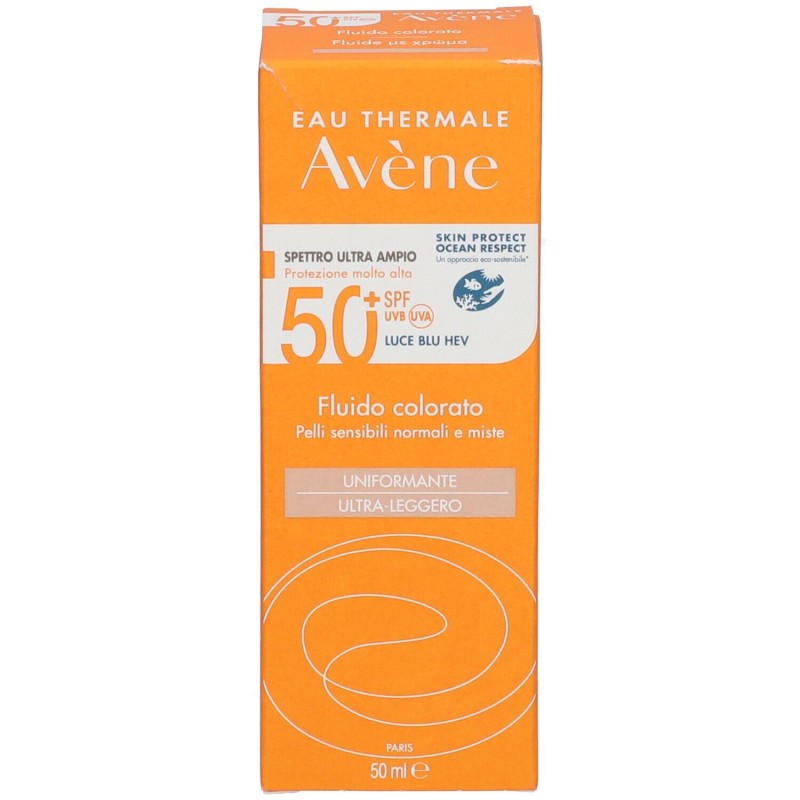 Confezione sigillata di Avene Fluido Colorato Pelle da Normale a Mista SPF 50+ 50ml