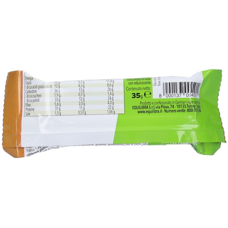 Scatola originale del prodotto Equilibra Protein 31% Low Sugar Barretta Proteica Gusto Caramello Salato 35g Scatola originale del prodotto Equilibra Protein 31% Low Sugar Barretta Proteica Gusto Caramello Salato 35g