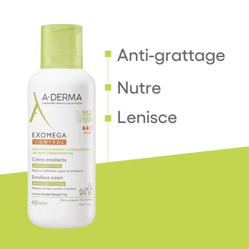 Immagine reale di A-Derma Exomega Control Crema Emolliente 400ml Immagine reale di A-Derma Exomega Control Crema Emolliente 400ml