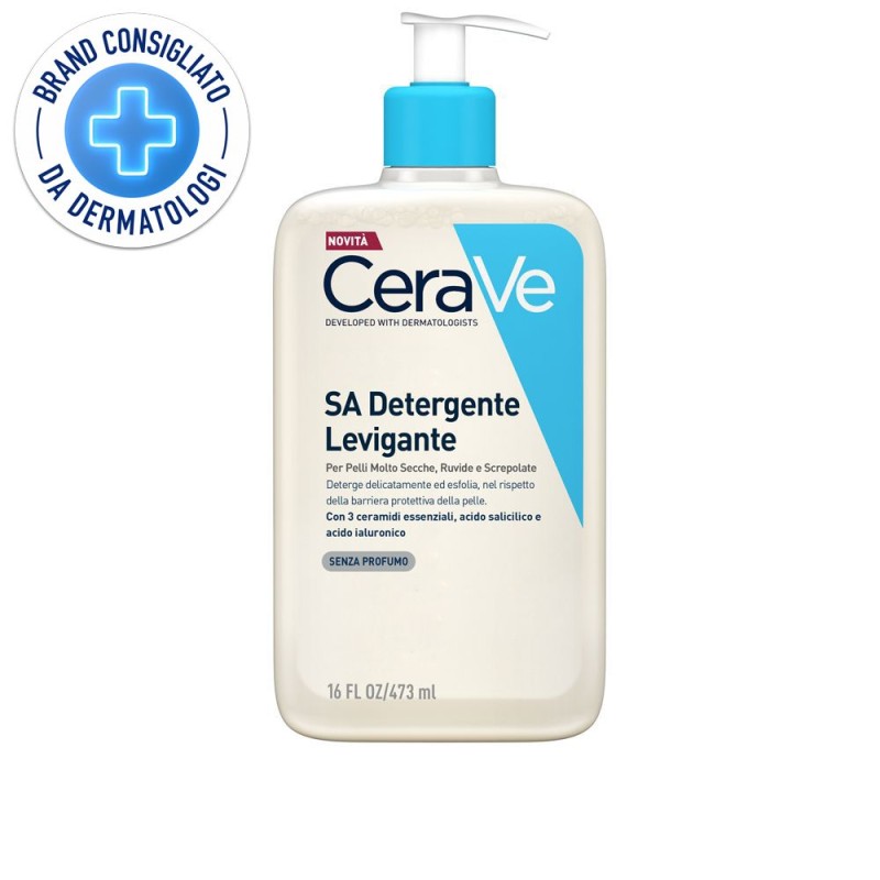 Foto ravvicinata di CeraVe SA Detergente Levigante Pelli Secche, Ruvide e Screpolate 473ml Foto ravvicinata di CeraVe SA Detergente Levigante Pelli Secche, Ruvide e Screpolate 473ml