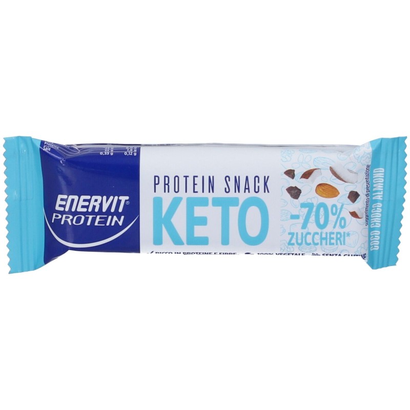 Foto esplicativa di Enervit Protein Keto Snack Barretta Proteica Cocco Choco Almond 35gr Foto esplicativa di Enervit Protein Keto Snack Barretta Proteica Cocco Choco Almond 35gr