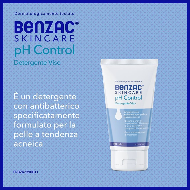 Vista del prodotto Benzac Skincare Ph Control Detergente Viso per Pelle Acneica 150ml Vista del prodotto Benzac Skincare Ph Control Detergente Viso per Pelle Acneica 150ml