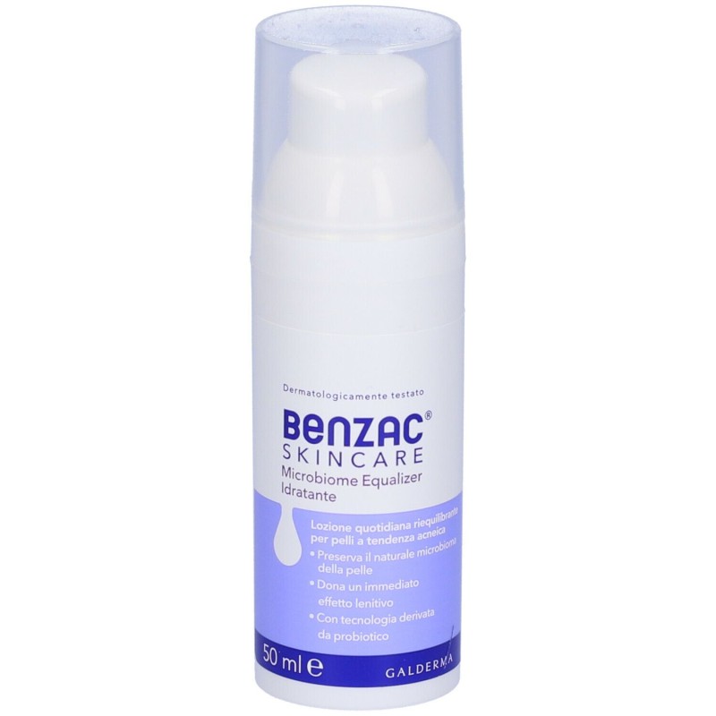 Foto illustrativa del packaging di Benzac Skincare Lozione Idratante Viso Pelle Acneica 50ml Foto illustrativa del packaging di Benzac Skincare Lozione Idratante Viso Pelle Acneica 50ml