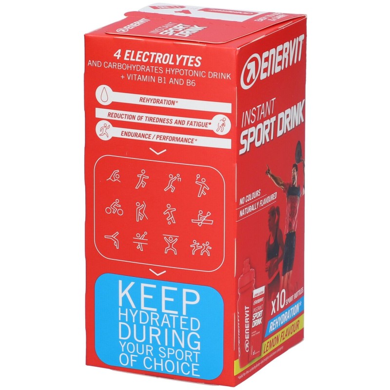 Scatola integra del prodotto Enervit Instant Sport Drink per Idratazione 10 Buste da 16 g Scatola integra del prodotto Enervit Instant Sport Drink per Idratazione 10 Buste da 16 g