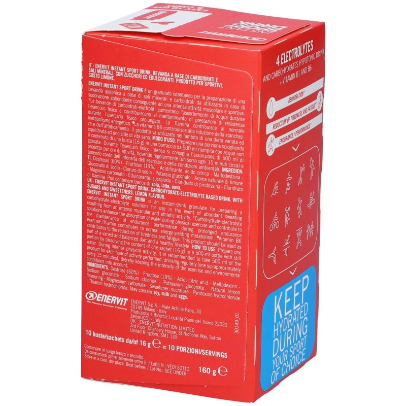 Foto esplicativa di Enervit Instant Sport Drink per Idratazione 10 Buste da 16 g Foto esplicativa di Enervit Instant Sport Drink per Idratazione 10 Buste da 16 g