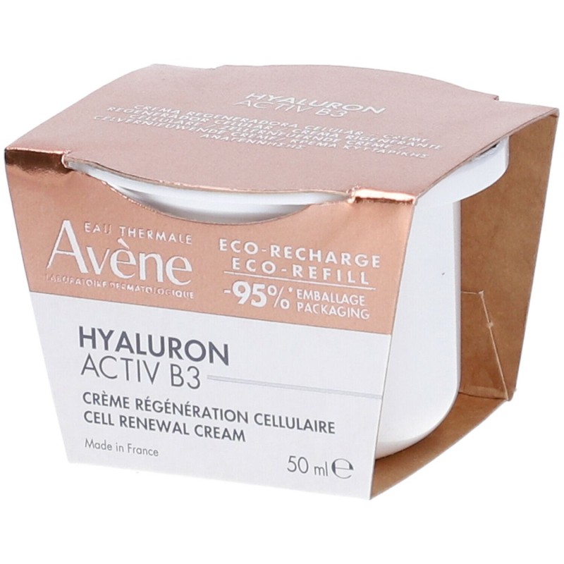 Dettaglio del packaging di Avene Hyaluron Activ B3 Ricarica Crema Rigenerante Antirughe 50ml