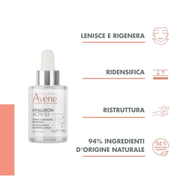 Foto esplicativa di Avene Hyaluron Activ B3 Siero Concentrato Rimpolpante 30ml