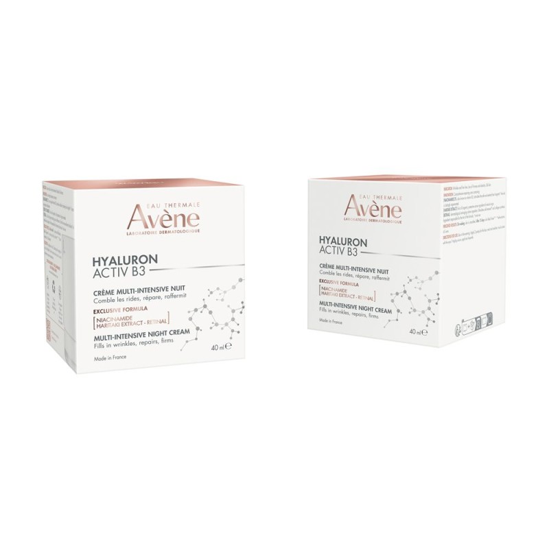 Scatola originale del prodotto Avene Hyaluron Activ B3 Crema Notte Intensiva Antirughe 40ml