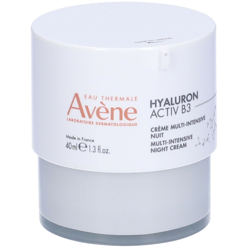 Dettaglio del packaging di Avene Hyaluron Activ B3 Crema Notte Intensiva Antirughe 40ml