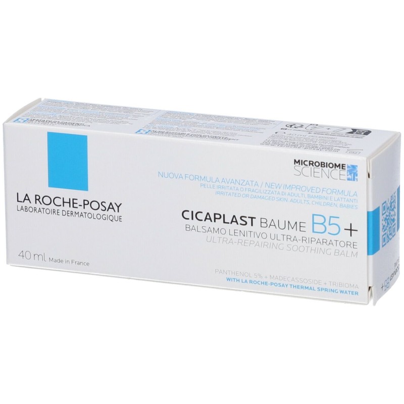 Presentazione grafica di La Roche Posay Cicaplast Baume B5+ Balsamo idratante 40ml Presentazione grafica di La Roche Posay Cicaplast Baume B5+ Balsamo idratante 40ml