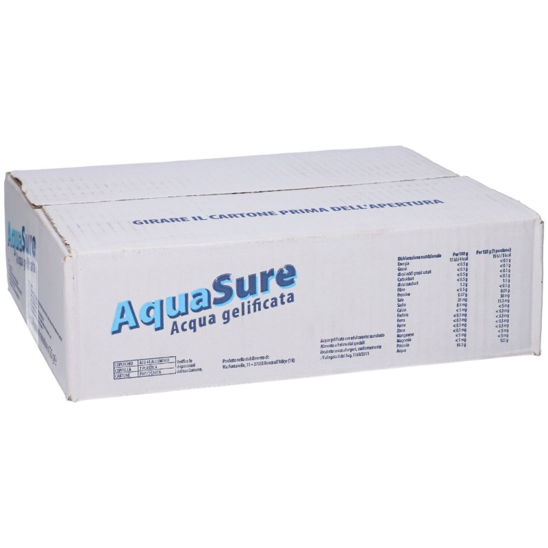 Pack ufficiale del prodotto Aquasure Acqua Gelificata Gusto Arancia 24 pezzi da 125g